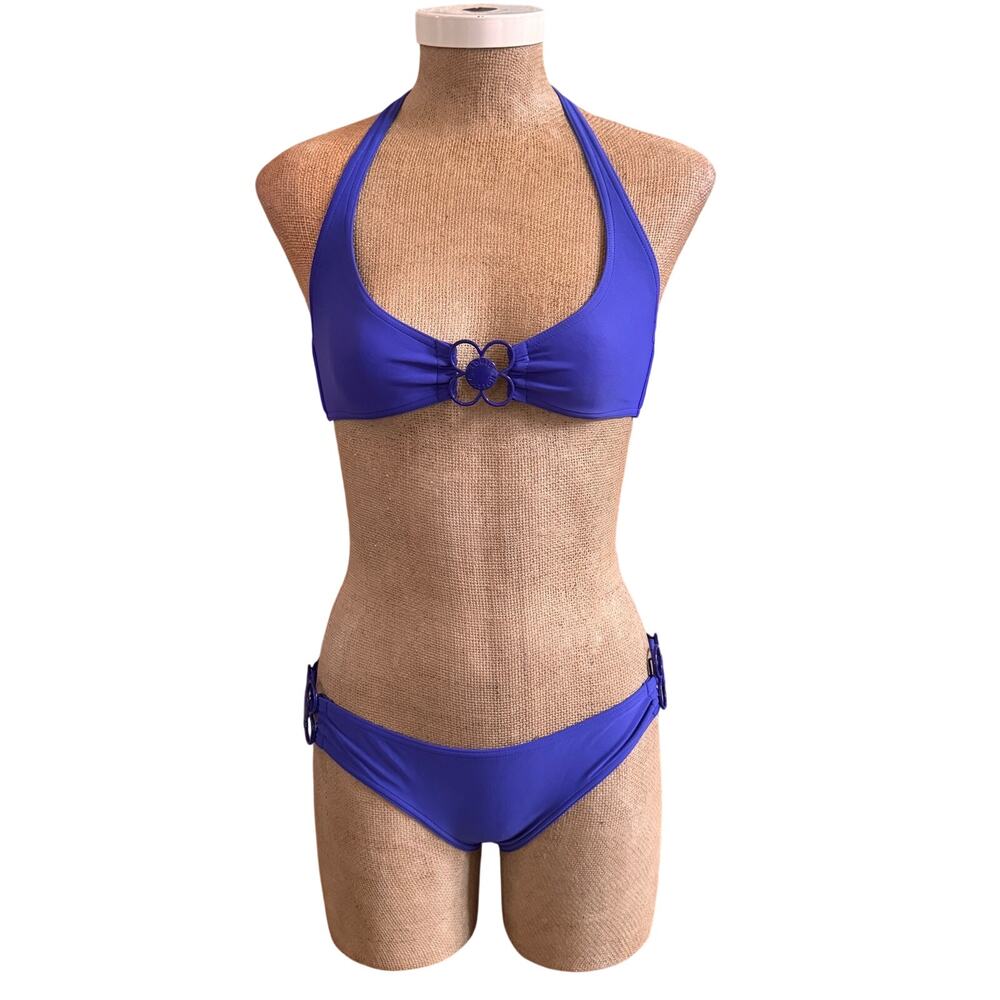 Louis Vuitton Vibrant Purple Floral Charm Bikini Bathing Swim Suit Size 36 US 4